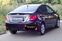 Накладка на задний бампер (2мм) Hyundai (хендай) Solaris (седан) 2014—н.в.