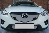 Защита радиатора Mazda (мазда) CX5 (X5) 2012-2015 chrome с парктроником верх 
