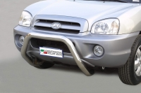 Защита бампера передняя (нерж 76мм)  Hyundai  Santa Fe (2004-2006)