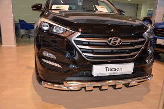 Защита переднего бампера Hyundai TucsonG (грюндик) Style