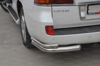 Защита заднего бампера угловая Lexus LX 570 2007-2012