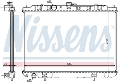 РАДИАТОР 710x390 A/M Nissan Almera Classic 2006-