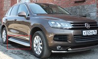 Пороги с площадкой d=60 мм для Volkswagen (фольксваген) Touareg (туарег) 2010-