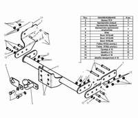 Фаркоп для FORD TRANSIT фургон , без задней подножки (2000-) SKU:15487qw