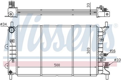 РАДИАТОР 500x320 1, 4/1, 6 M -AC Ford (Форд) Escort/orion 90- ― PEARPLUS.ru