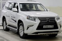 Защита переднего бампера с декоративными элементами, d60/60 двойная, Lexus (лексус) GX460 2014- 