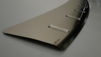 Накладка на задний бампер профилированная с загибом (нержавеющая сталь) , (2011-), к-кт 1шт, (NEW) SSANG YONG KORANDO III