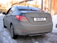 Защита задняя одинарная d42 (скосы) Hyundai (хендай) Solaris SD 2010- ― PEARPLUS.ru