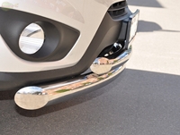 Защита бампера передняя из нержавеющей стали. 76мм/76 (дуга) Hyundai (хендай) Santa Fe (санта фе) (2010 по наст.) 