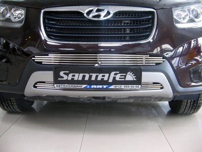 Накладка на решетку бампера d10 Hyundai (хендай) Santa Fe (санта фе) II 2012 ― PEARPLUS.ru