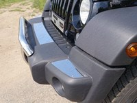 Накладки на передний бампер (шлифованные)  (комплект 3шт.) Jeep (джип) Wrangler (вранглер) 3D (3, 6) 2014