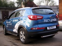 Повторители штатных порогов d60 (труба с заглушками) Kia (киа) Sportage (Спортаж) 2010-