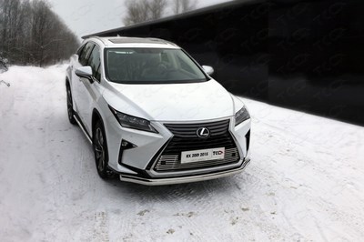 Защита передняя нижняя (овальная) 75х42 мм Lexus RX 200t 2015-