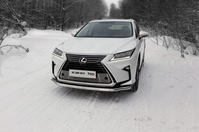 Защита передняя нижняя (с ДХО) 60,3 мм Lexus RX 200t 2015-