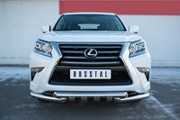 Защита переднего бампера d76 (дуга) d76х2 (дуга) +клыки LEXUS GX 460 2014- 