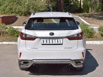 Защита заднего бампера d63 волна LEXUS RX200t 2015- 