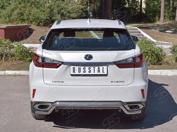 Защита заднего бампера d42 волна LEXUS RX200t 2015- 