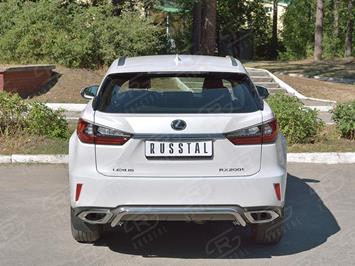 Защита заднего бампера d42 волна под машину LEXUS RX200t 2015- 