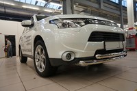 Защита переднего бампера MITSUBISHI Outlander (оутлендер) (2012-)  (двойная) d 60/60