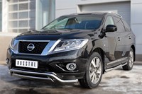 Пороги труба d76 с накладкой (вариант 3) NISSAN Pathfinder 2014- 