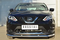 Защита переднего бампера d63 (секции) d75х42 (дуга) Nissan (ниссан) Qashqai (кашкай +2) (кашкай) 2014-