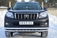 Защита переднего бампера d63 (секции) d63 (уголки) + зубы Toyota (тойота) LC Prado 150 2009-2012