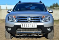 Защита переднего бампера d42 волна + зубы Renault (рено) Duster 4x4 2010-