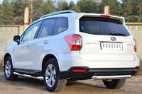 Пороги труба d76 с накладкой (вариант 1) Subaru (субару) Forester (форестер) 2013-