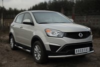 Пороги труба d76 с накладкой (вариант 2) SSANG YONG ACTYON 2014-