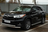 Пороги труба d42 с листом Toyota (тойота) Highlander 2014-