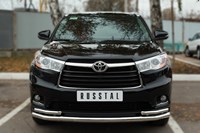 Защита переднего бампера d63 (секции) d42х2 (уголки) Toyota (тойота) Highlander 2014-