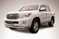 Защита переднего бампера d57+d57 двойная с защитой картера TOYOTA LAND CRUISER 200 (2012) 