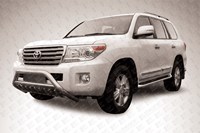 Кенгурятник d76 низкий широкий с ЗК и перемычкой TOYOTA LAND CRUISER 200 (2013) 