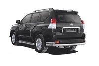 Защита заднего бампера d 76/63мм полная/уголки/двойная Toyota (тойота) Lc Prado 150