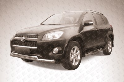 Защита переднего бампера d76+d57 двойная TOYOTA RAV-4 L (2009)