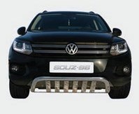 Защита переднего бампера с декоративными элементами d60, Volkswagen (фольксваген) Tiguan (тигуан) Track&Field Track&Style 2011-