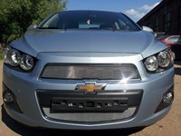 Защита радиатора Chevrolet (Шевроле) Aveo 2012- chrome низ
