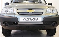 Защита радиатора Chevrolet (Шевроле) Niva 2009- (3 части) chrome