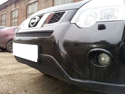 Защита радиатора Nissan X-Trail 2011-2014 black низ 