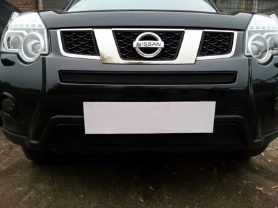 Защита радиатора Nissan X-Trail 2011-2014 black верх