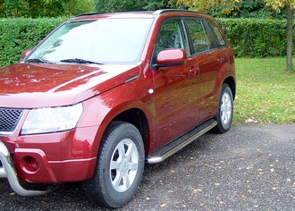 Пороги, пластина с трубой d60мм, SUZUKI GRAND VITARA, 2006-2015