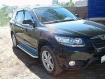 Пороги с площадкой 42, 4 мм Hyundai (хендай) Santa Fe (санта фе) (2010-) 