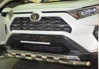 Toyota RAV4 2019 Защита переднего бампера двойная с перемычками