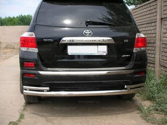 Задняя защита труба двойная 60/42мм Toyota Hightlander (2010-2014)