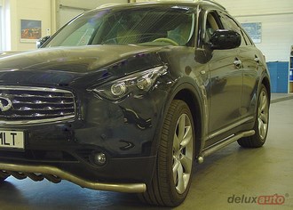 Защита переднего бампера, d60+42мм, INFINITI FX, 2008-2012 ― PEARPLUS.ru