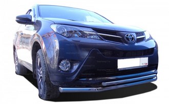 Защита переднего бампера двойная 60/42 мм Toyota RAV 4 (2013-)