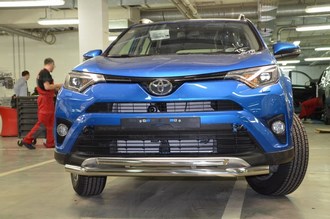 Защита переднего бампера двойная 60/42 мм Toyota RAV 4 (2016-)