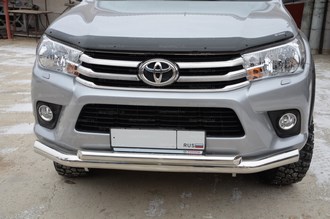 Защита переднего бампера двойная 76/60 Toyota Hilux (2015-)