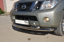 Защита переднего бампера радиус двойная Nissan (ниссан) Pathfinder 2004-2010