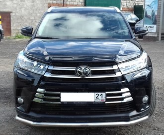 Защита переднего бампера с подгибам 60 мм TOYOTA Highlander 2017-